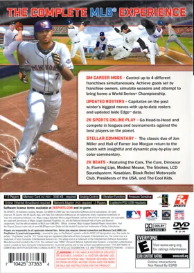 Major League Baseball 2K8 box cover back